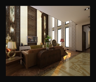 中式风格装饰效果图设计客厅