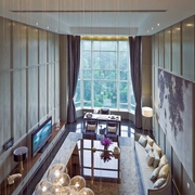 新古典复式设计客厅俯视图