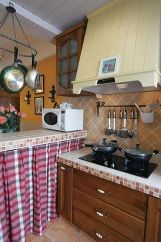 72平美式乡村两居室欣赏厨房橱柜