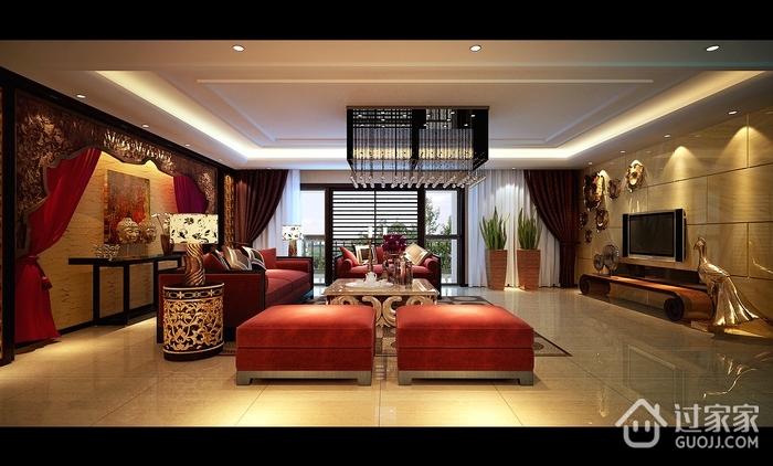 中式风格装饰设计套图客厅
