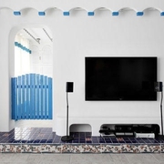 蓝白地中海两居室欣赏客厅