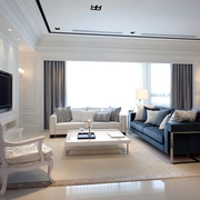 125平白色简欧住宅欣赏客厅设计