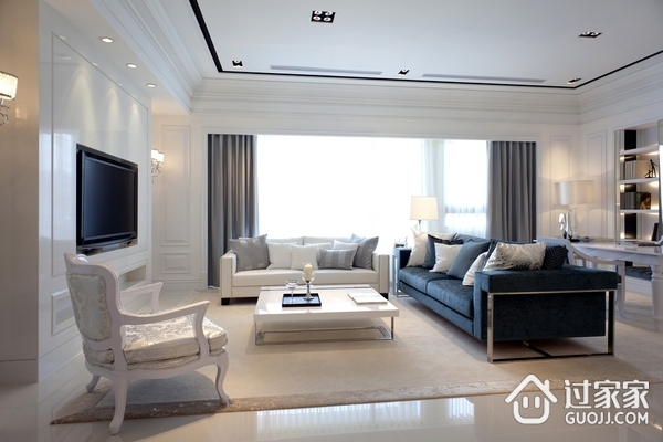 125平白色简欧住宅欣赏客厅设计