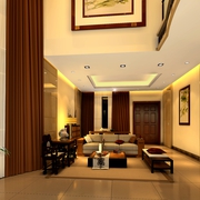 中式风格设计样板房效果图欣赏客厅