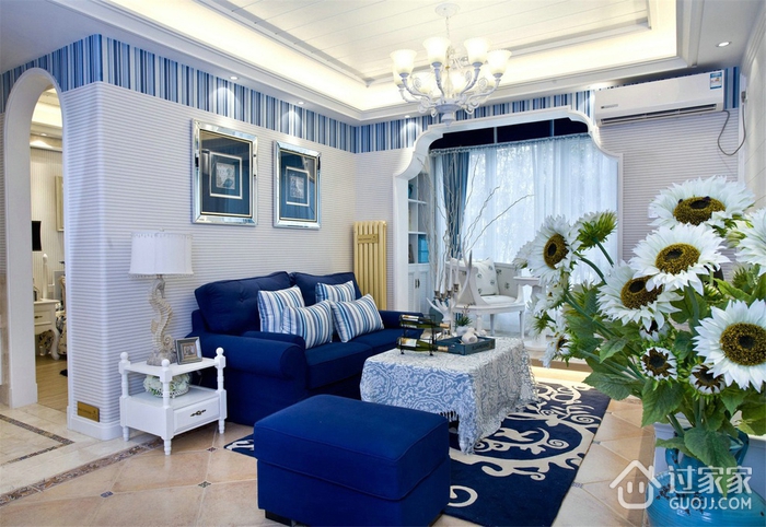 白色浪漫地中海住宅欣赏客厅照片墙