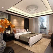 中式风格效果图住宅欣赏卧室陈设