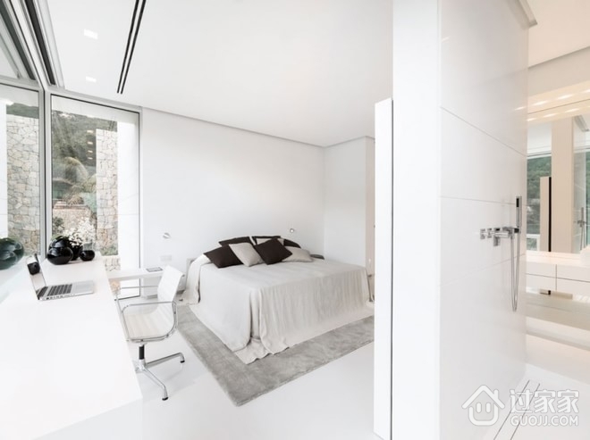 纯白现代别墅欣赏卧室设计