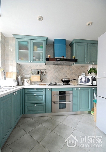 110平蓝色地中海住宅欣赏厨房