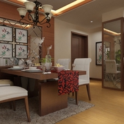 中式温馨三居室效果图欣赏餐厅设计