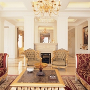 柔美线条奢华欧式欣赏客厅设计