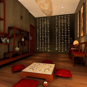 中式风格设计样板房效果图欣赏茶室