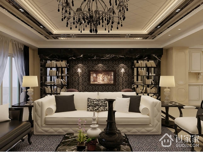 130平质感新古典住宅欣赏客厅设计