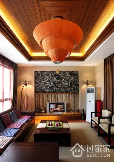 105平东南亚风格住宅欣赏客厅效果