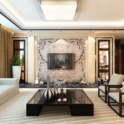 130平温馨米色现代欣赏客厅设计