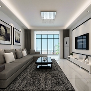白色现代风两居室案例欣赏客厅吊顶