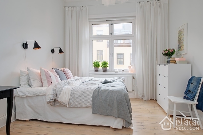 57平白色北欧住宅欣赏卧室设计