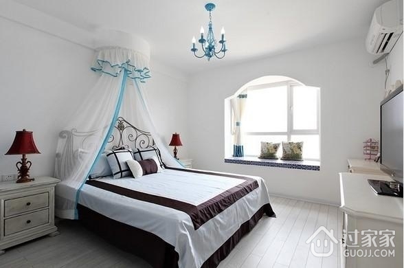 蓝白地中海两居室欣赏卧室效果