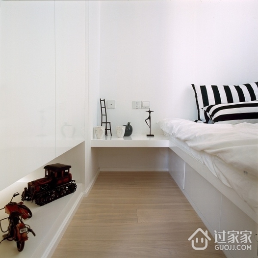 76平白色现代两居案例欣赏卧室局部