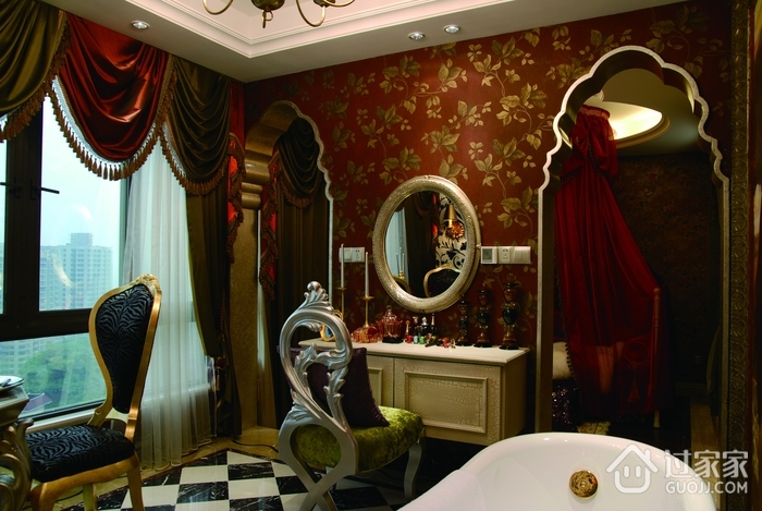 欧式宫廷风设计浴室梳妆台