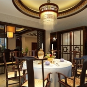 105平中式风格效果图欣赏餐厅